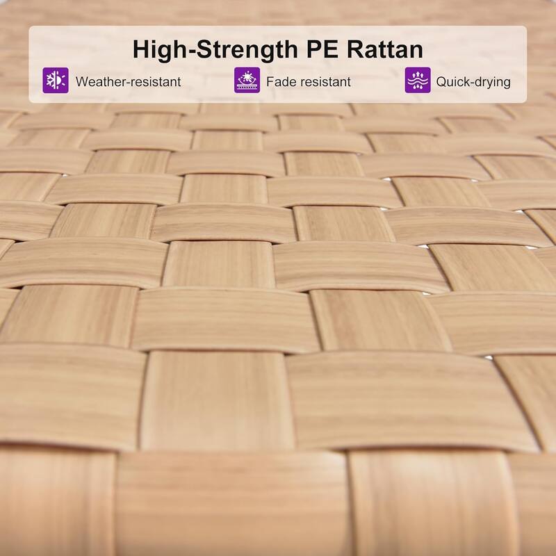 PURPLE LEAF Patio Chaise Lounge Rattan Chair Outdoor Pool Adjustable Recliner Wicker Lounger