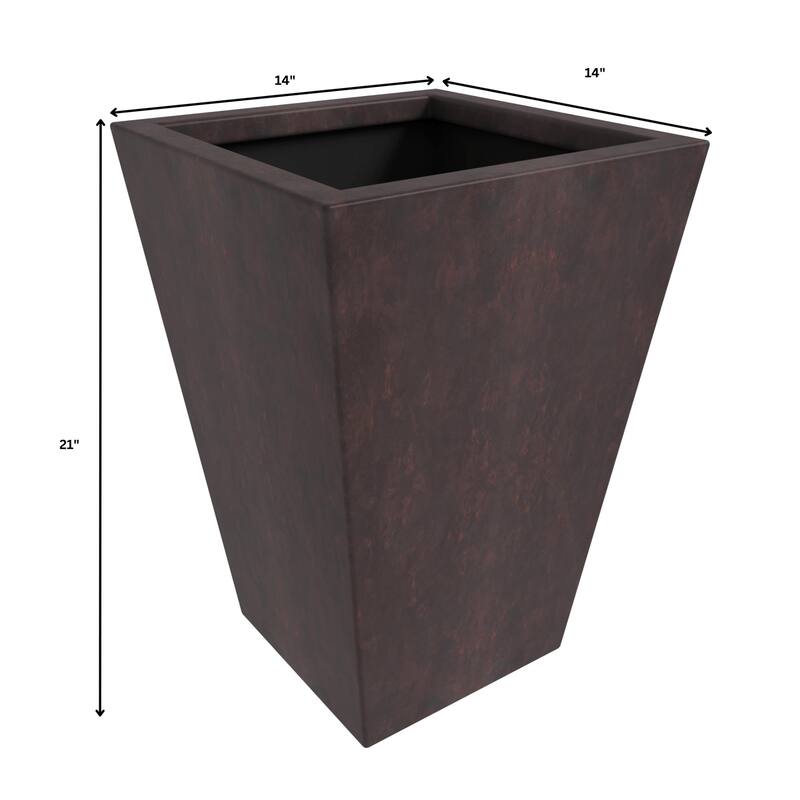 Square Fiberstone Planter Pot Set for Indoor Outdoor Serene Series