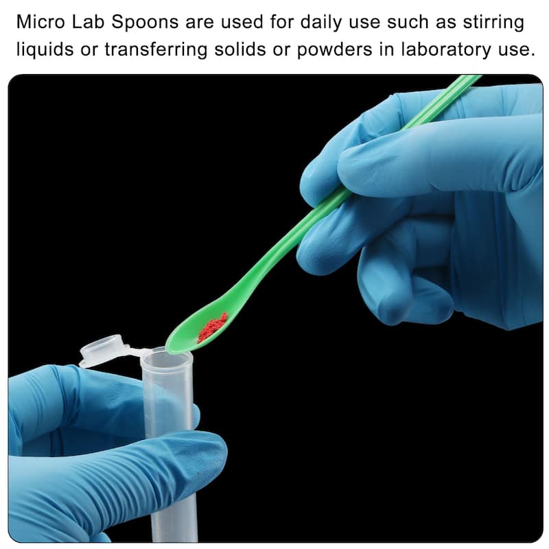 1Pcs 7.48" Micro Lab Spoons Plastic Powders Sampling Measuring Spoon - Green