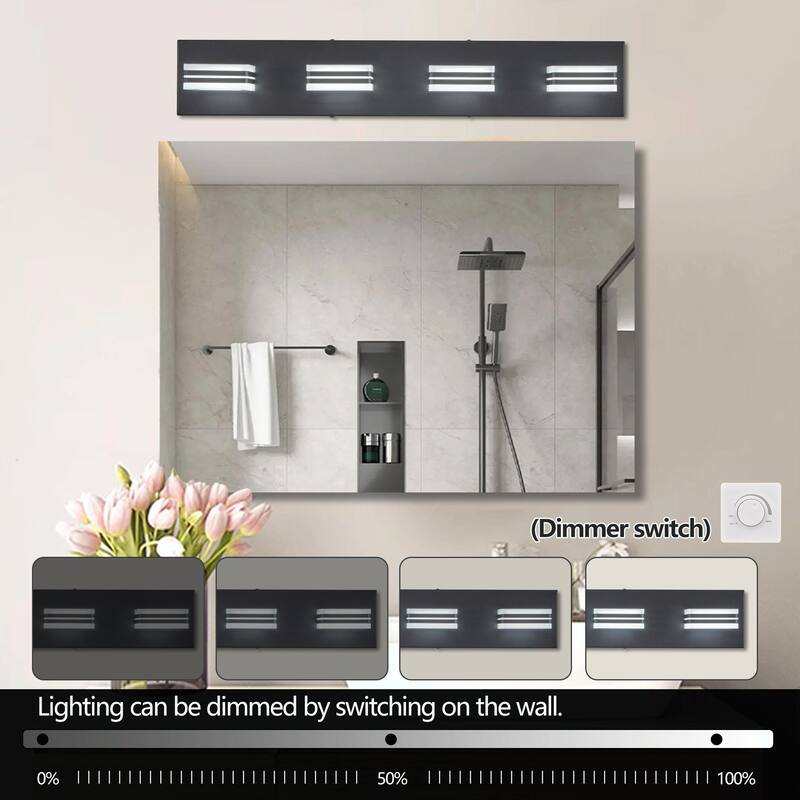 Modern 4-Light Acrylic Bathroom Vanity Lights Over Mirror