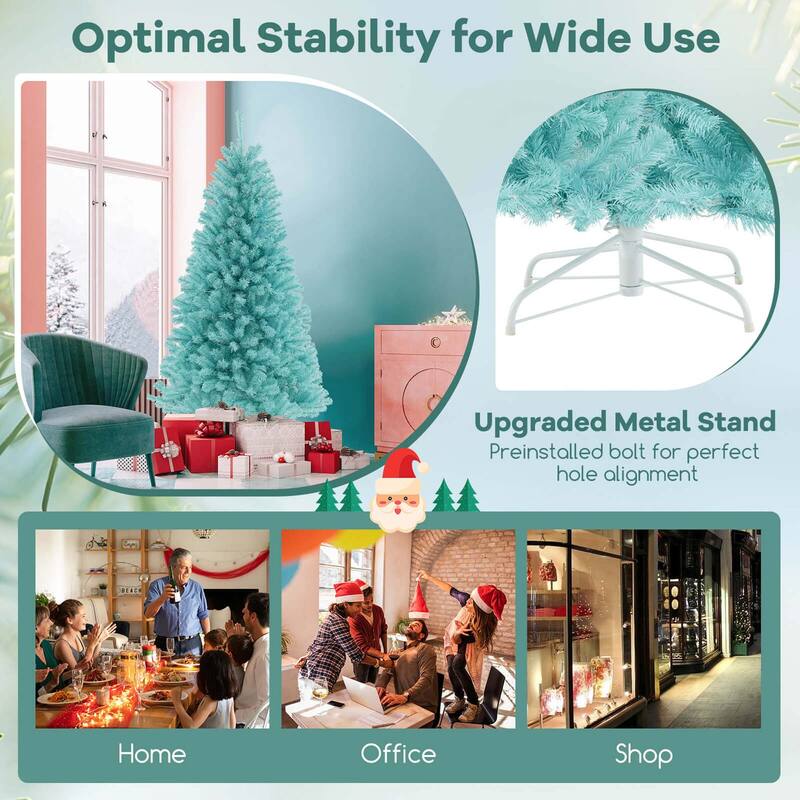 Costway 6/7 FT Artificial Xmas Tree with 758/1040 Branch Tips 280/380