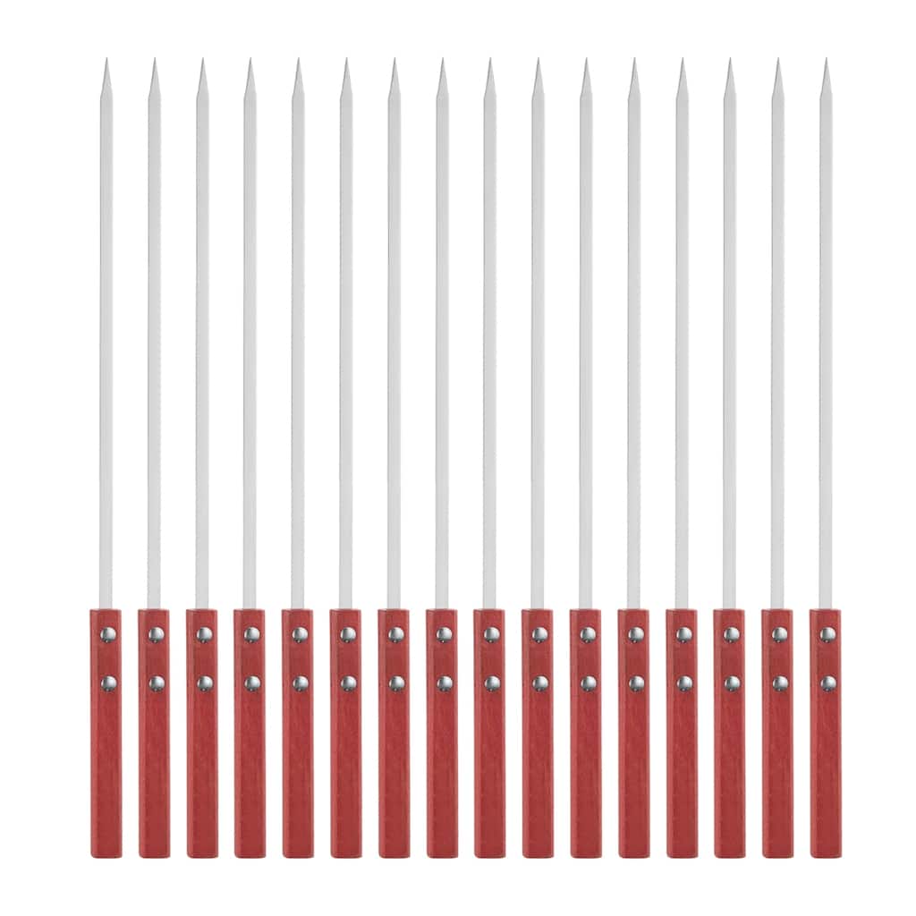 16pcs Kebob Skewers 40cmx7mmx2mm Flat Sticks with Wood Handle - 140cmx7mmx2mm