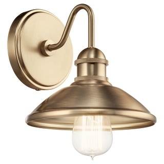 Kichler Lighting Clyde 1-Light Champagne Bronze Wall Sconce with Metal Shade