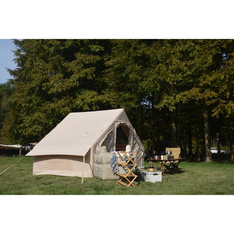 Inflatable Camping Tent 4 Season Glamping Tent with High Performance Inflatable Structure 4-6 Persons Waterproof Windproof