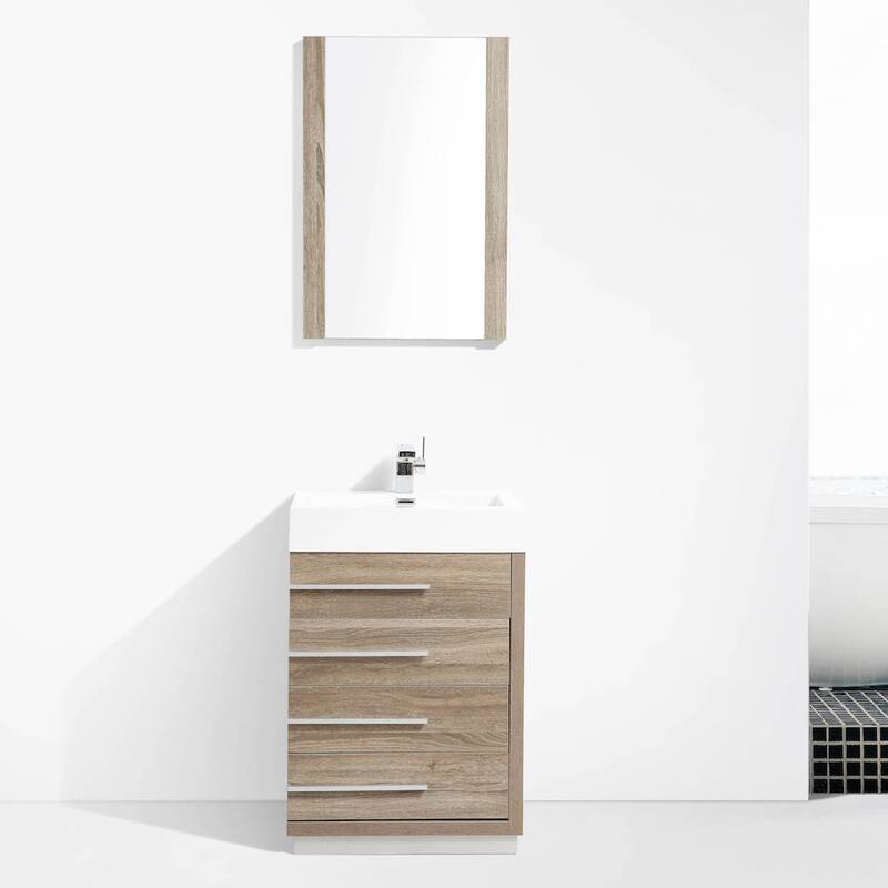 Blossom 24" All-Wood Vanity w/ Acrylic Sink & Mirror, Freestanding