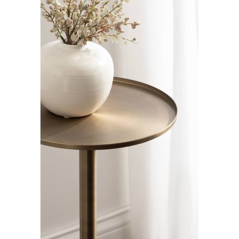 Kate and Laurel Vanora Metal and Marble Drink Table