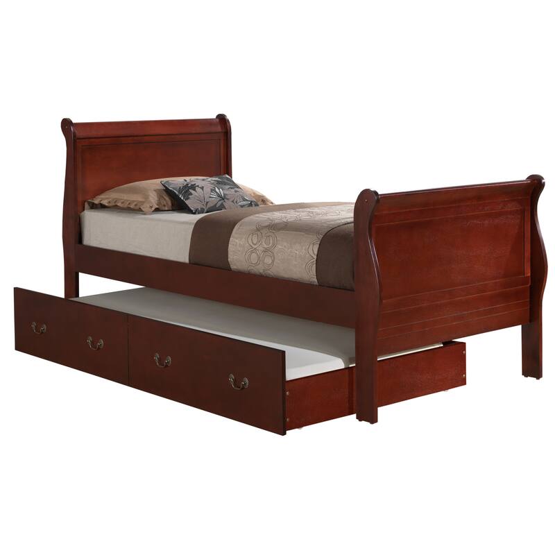 Glory Furniture Louis Phillipe Trundle Bed - Cherry - Twin