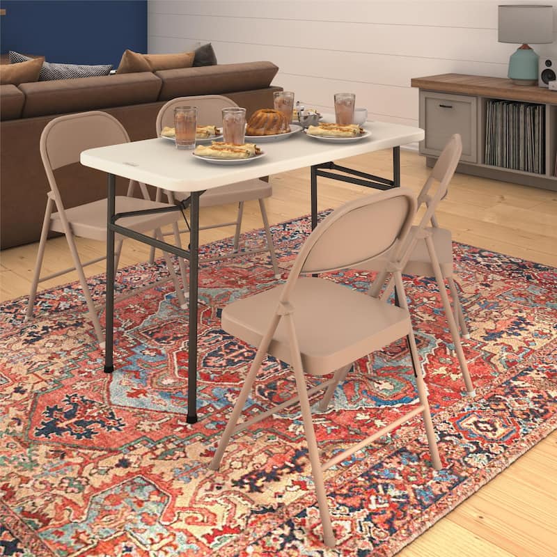 COSCO SmartFold All-Steel Folding Chair, 4-Pack