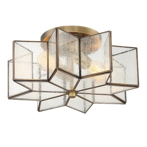 Trade Winds Stella Star Semi-Flush Mount Ceiling Light in Natural Brass
