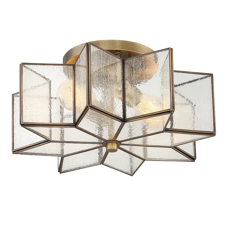 Trade Winds Stella Star Semi-Flush Mount Ceiling Light in Natural Brass