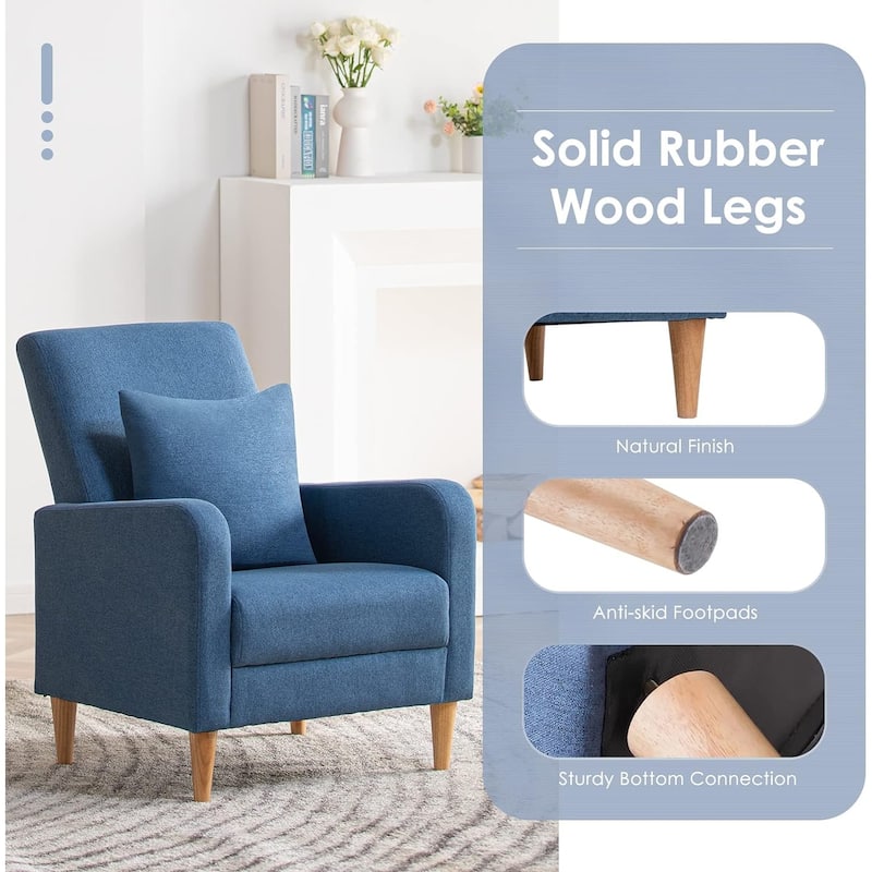 Fabric/Leather Modern Accent Chairs with Lounge Seat