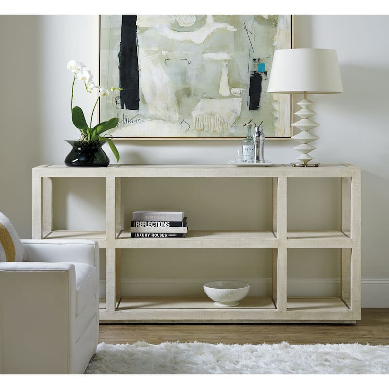 Hooker Furniture Cascade 76" Wide Narrow Profile Casual Luxury Entry - Pebble Beach Burlap