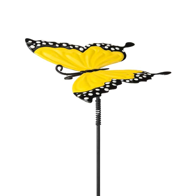 Glitzhome Set of 3 Metal Spring Garden Butterfly Birds Yard Stakes