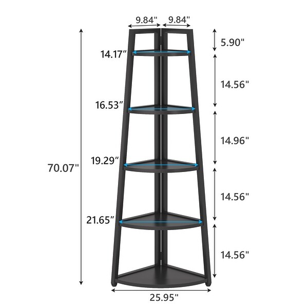 70 inch Tall Corner Shelf, Corner Bookshelf and Bookcase - On Sale