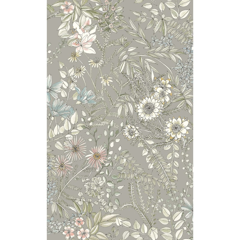 A-Street Prints Full Bloom Beige Floral Wallpaper