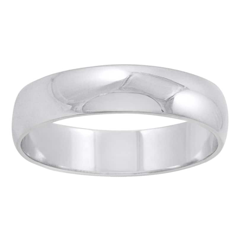 Oxford Ivy Men's 14K Gold 5mm Classic Wedding Band Available Ring Sizes 7-14 - 9 - White