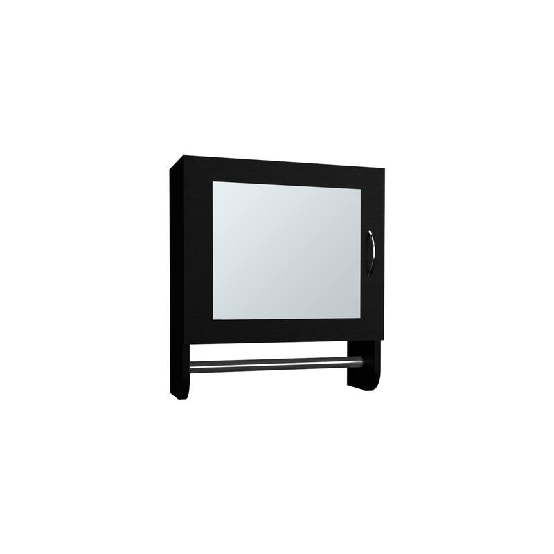 White Mirror Medicine Cabinet with Towel Rack, Two Shelves for Bathroom and Kitchen Storage