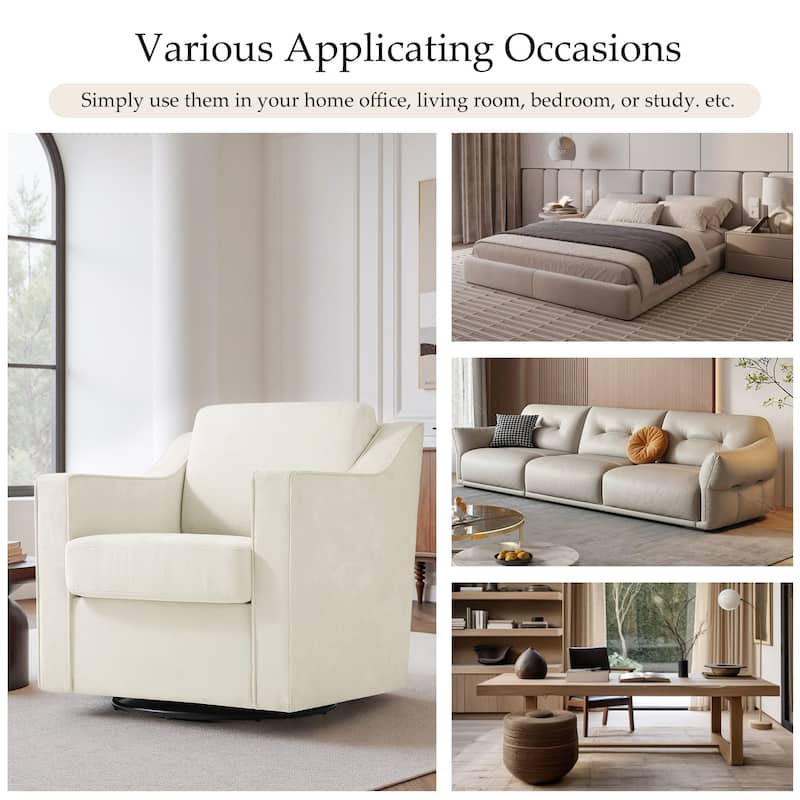 Modern Swivel Upholstered Armchair Accent chair Set of 2