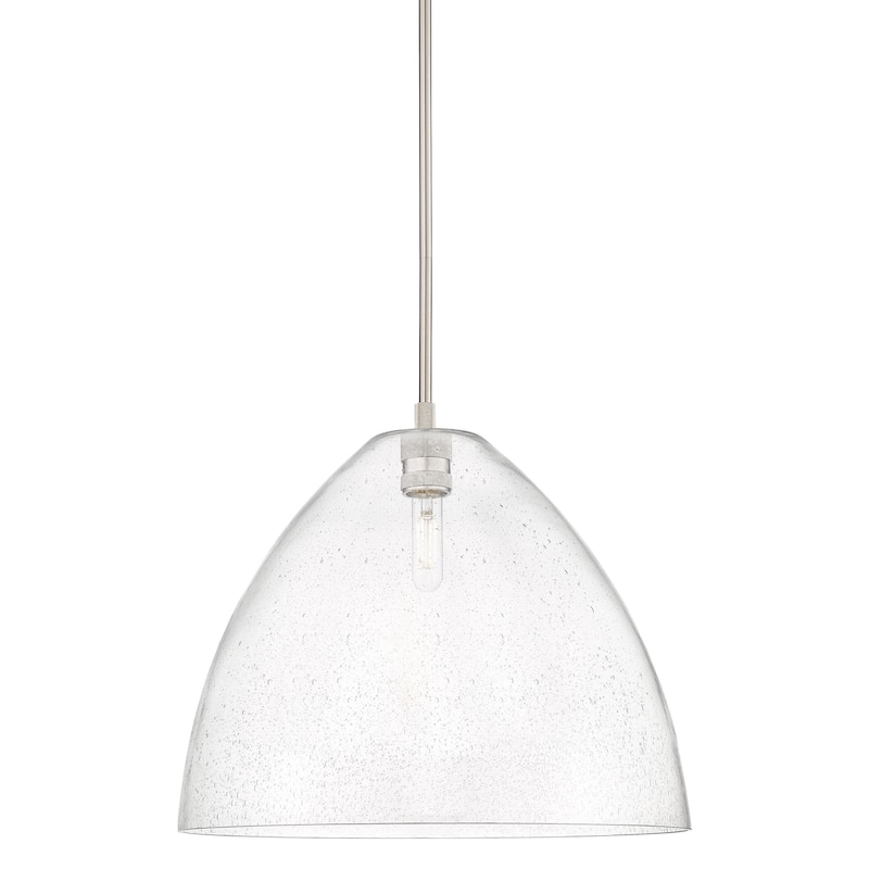 Innovations Lighting 434-1S-15-16 Crown Point Pendant Crown Point 16" - Satin Nickel / Seedy