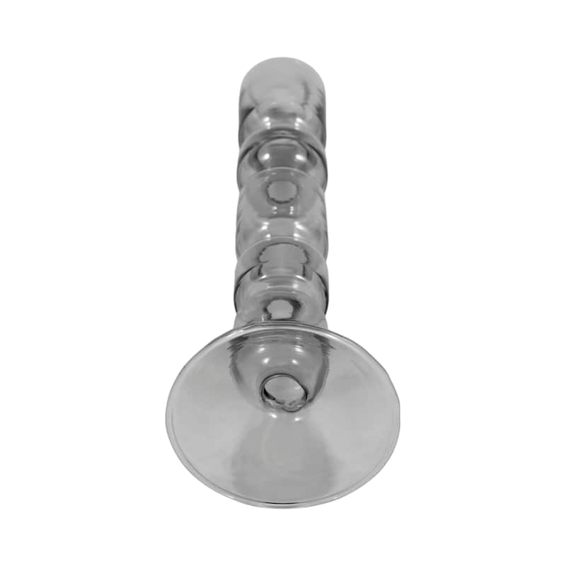 Modern Candle Holder with Stacked Sculptural Glass Base