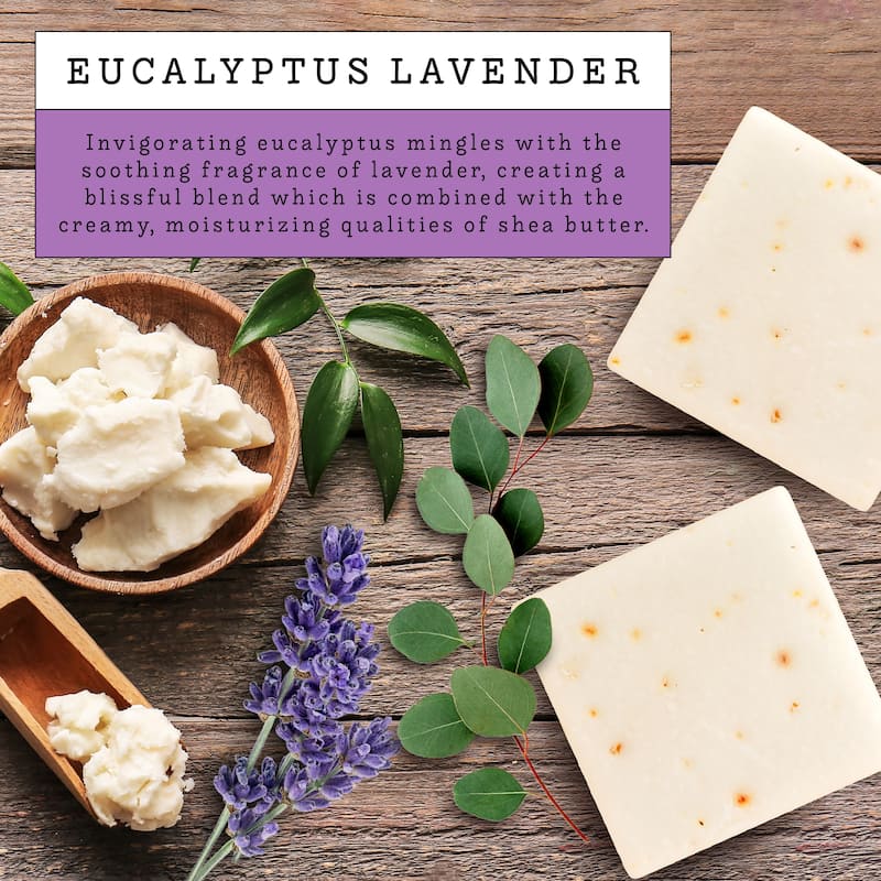 Lovery Handmade Goat Milk Soap Made in USA with Shea Butter - Eucalyptus Lavender Scent - Goats Milk Soap Bar, Single