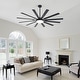 preview thumbnail 32 of 93, 48"/52"/60"/72" Modern Black LED Ceiling Fan with Light Remote (3/5/6/8/12 Reversible Blades)