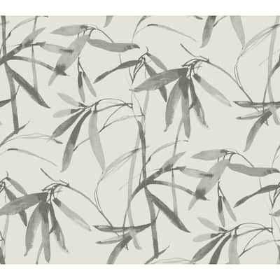 Menton Vinyl Bamboo Ink Wallpaper 27 in x 27 ft = 60.75 sq ft