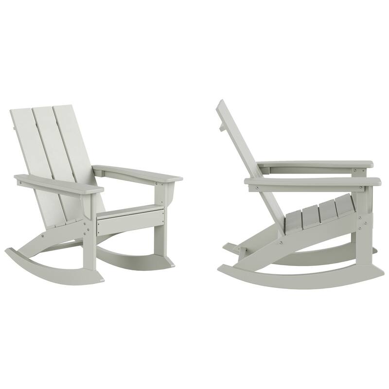 Shoreside Modern Eco-Friendly All Weather Poly Adirondack Rocking Chairs (Set of 2)