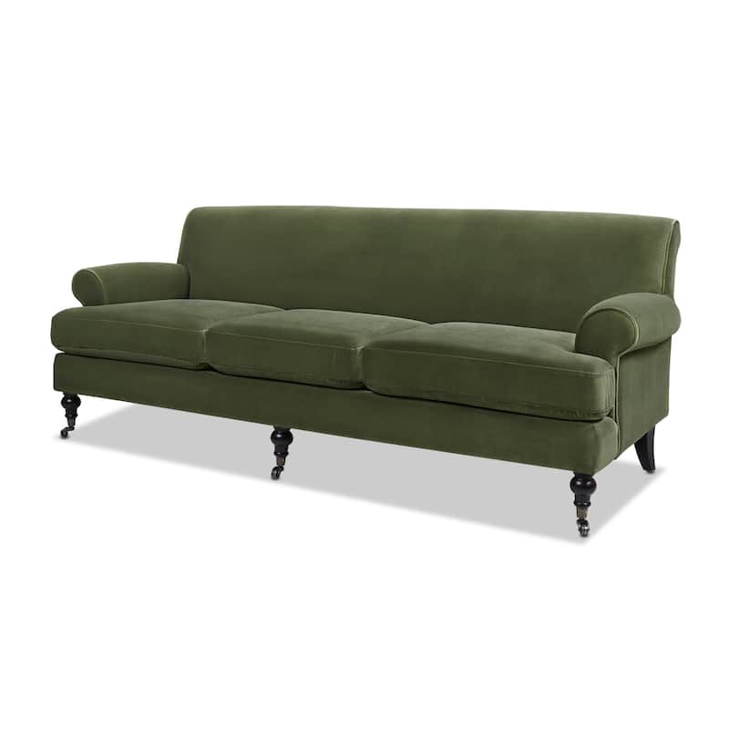 Alana Lawson 88 Inch Living Room Sofa – Three Cushion Couch with Rolled Arms and Tight Back – Minimal Assembly Required