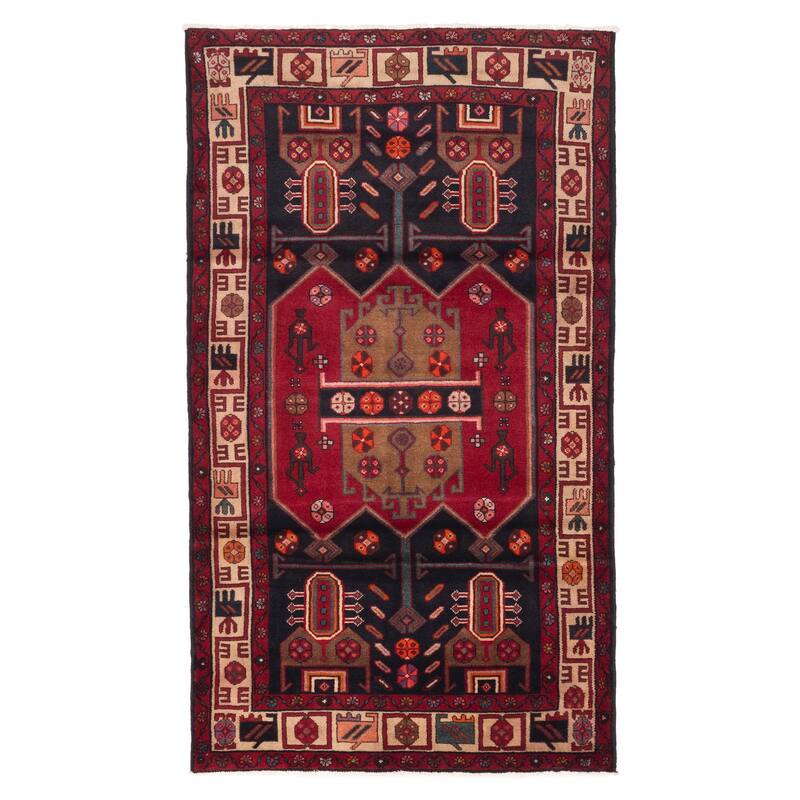 ECARPETGALLERY Hand-knotted Konya Anatolian Black, Red Wool Rug - 4'7 x 7'10