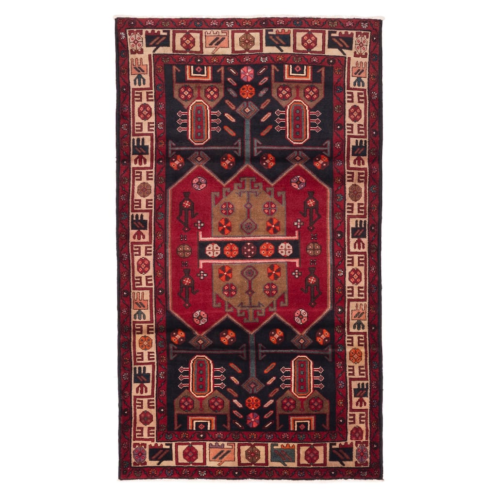 ECARPETGALLERY Hand-knotted Konya Anatolian Black, Red Wool Rug - 4'7 x 7'10