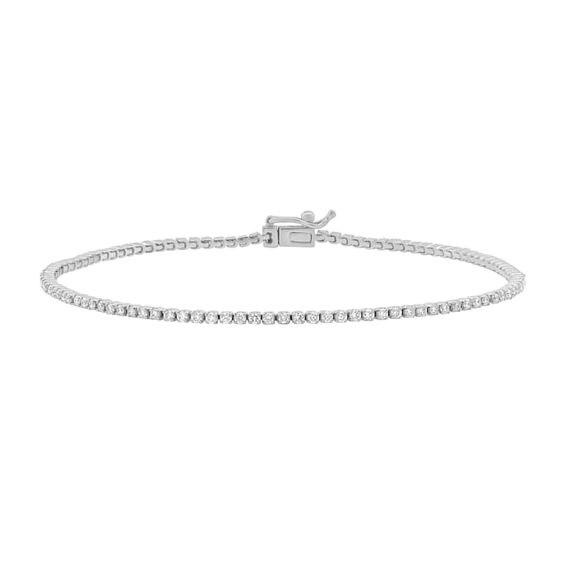 Auriya 14K Gold Lab Grown Round Diamond Tennis Bracelet 1.00 to 4.00ct. tw. (E-F VS) - 1.00ct. tw. - White