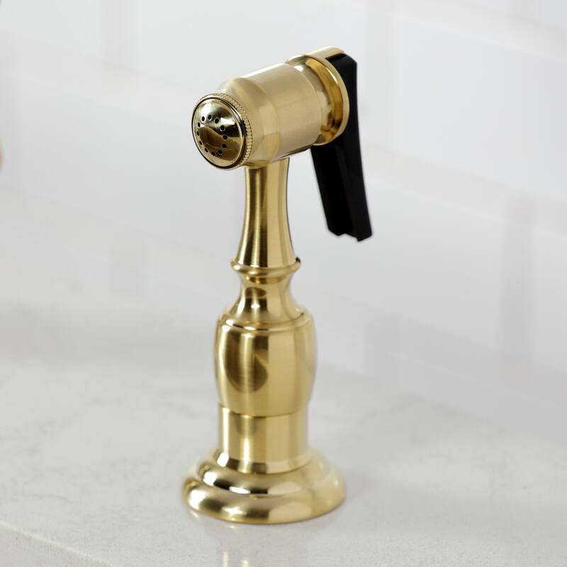 Vintage Two-Handle Kitchen Faucet with Brass Sprayer