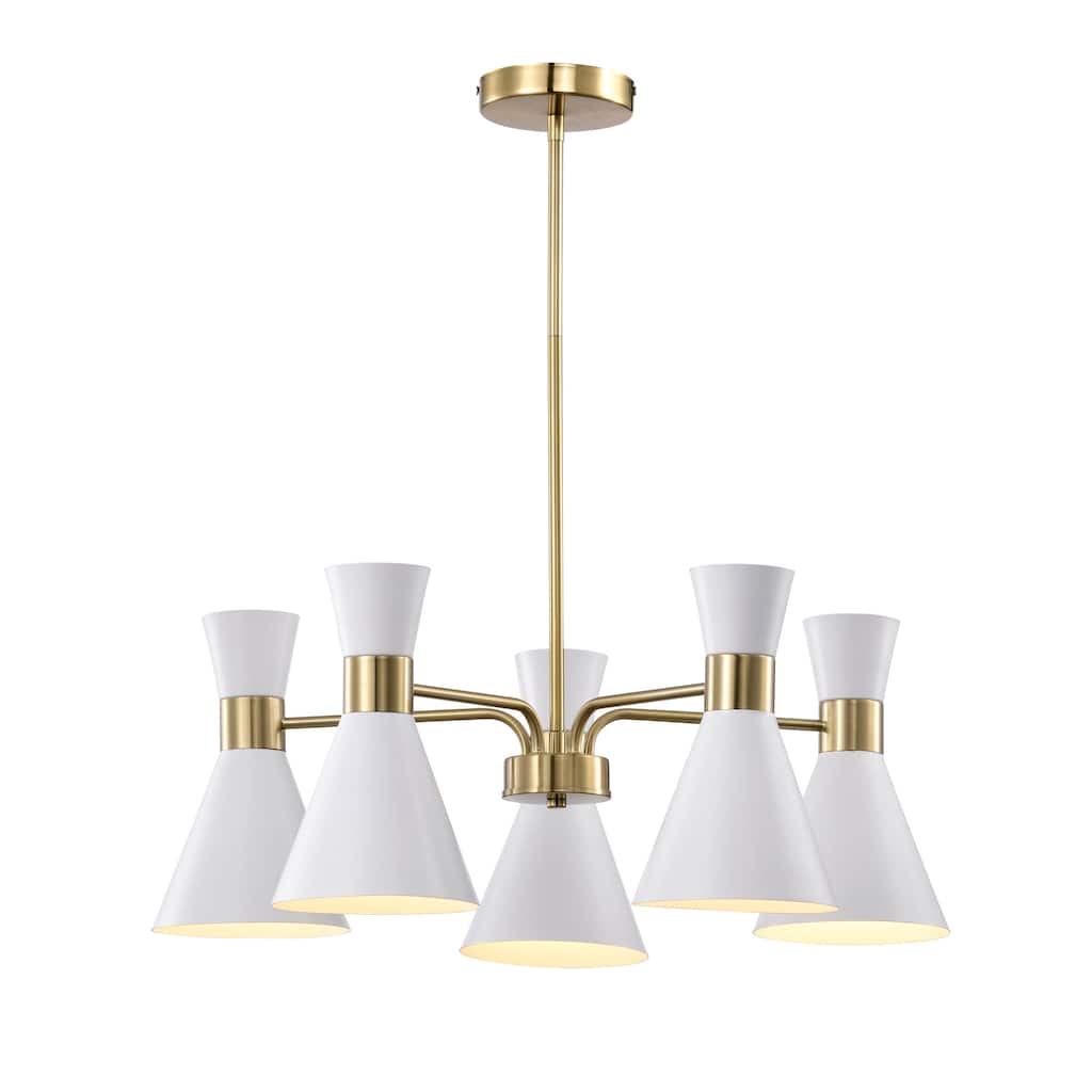 Mariet 25 Inch Modern Geometric Chandelier 5 Light