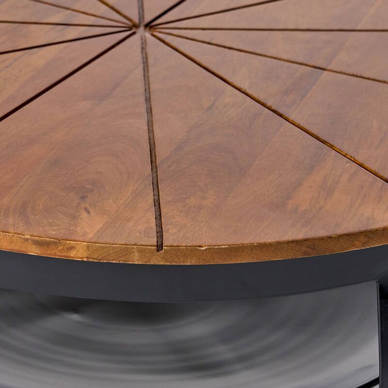 Handcrafted Boho Mango Wood and Iron Coffee Table