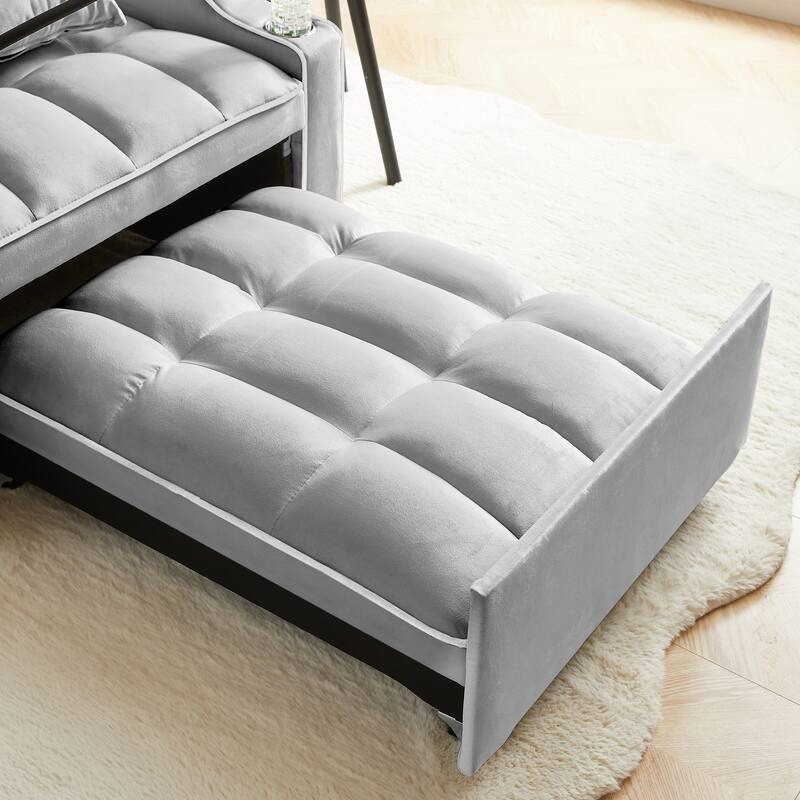 Convertible Sleeper Chair Sofa Bed Adjustable Pull Out Sleeper Chair Bed Multi-Pockets Folding Sofa Bed,3-in-1 Sofa Bed