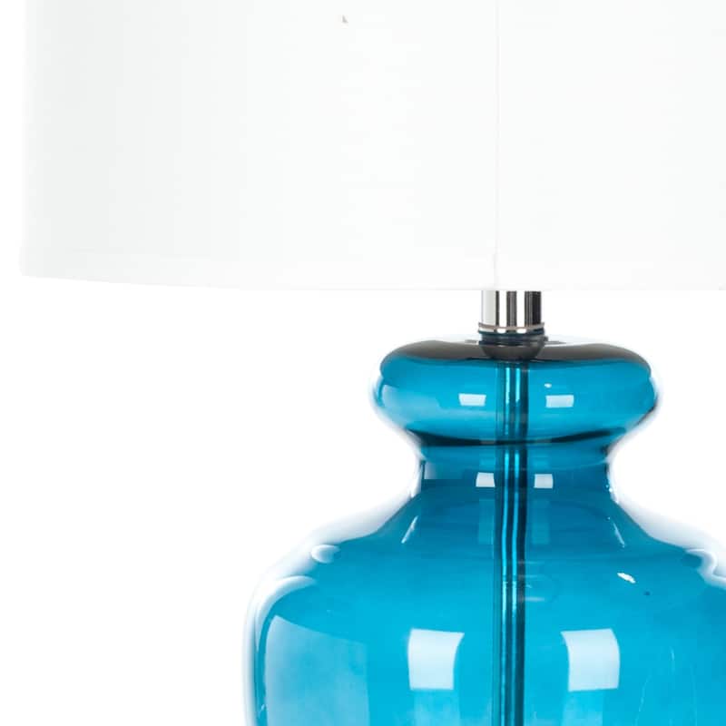 SAFAVIEH Lighting Montana 28 Inch Turquoise Glass Table Lamp (Set of 2)