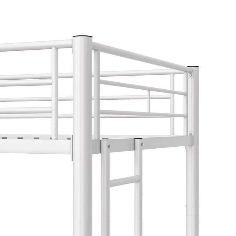 VECELO Twin Over Twin Metal Bunk Bed Frame for Kids Teens, Heavy Duty Noise-Free Platform Bed, Storage Space