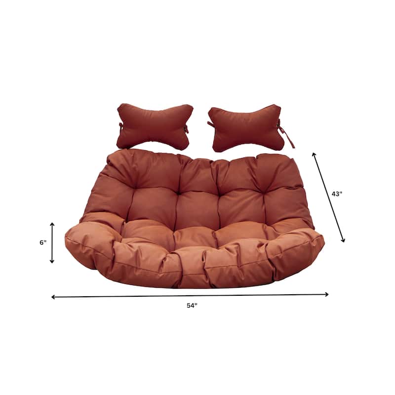 Egg Swing Chair Cushion Durable Weather Resistant Polyester Fits 2 People by LeisureMod