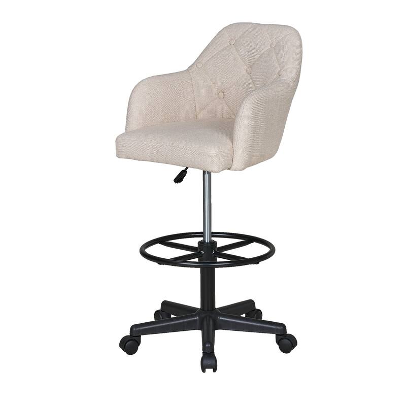 VECELO Swivel Wingback Tilting Drafting Chairs 32.28"-40.16" Adjustable Height Diamond Tufted Back Naihead Home Office Chairs