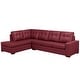 preview thumbnail 19 of 45, Liam Top Grain Leather Tufted Sectional Chaise Sofa Maroon Red - Left Facing
