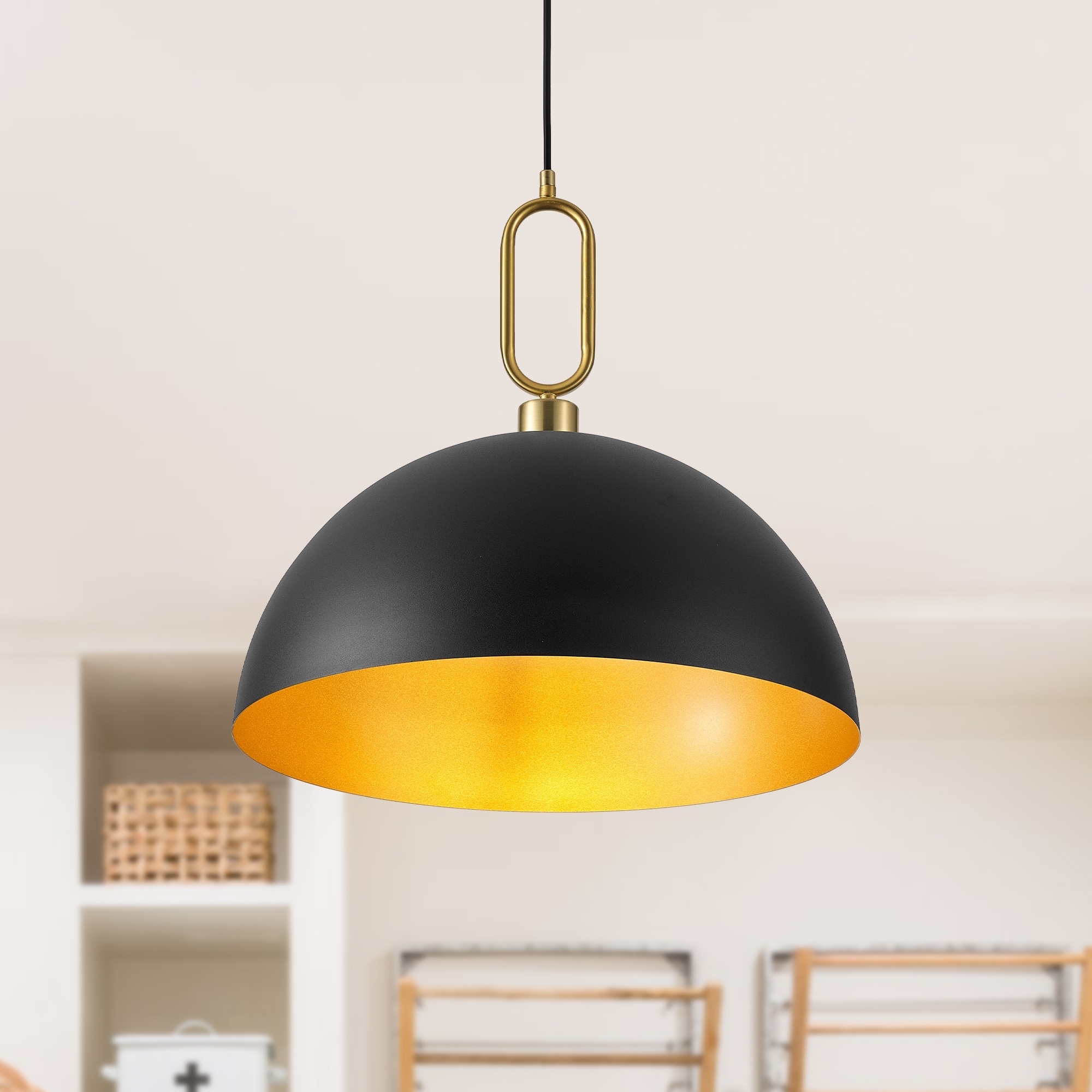 1-Light Industrial Pendant Light with Metal Shade for Study