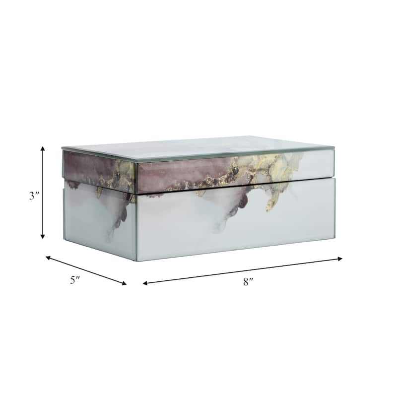 Modern Statement Decorative Box with Abstract Finish and Lid
