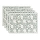 preview thumbnail 75 of 91, over&back Hand-Blocked 100% Cotton Placemats - Machine Washable - Set of 4 Green Floral