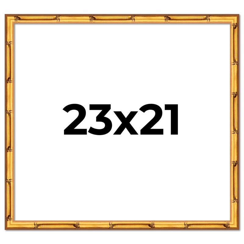 23x21 Frame Gold Bamboo Solid Wood Picture Frame | 1 Inch Moulding