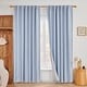 preview thumbnail 34 of 37, Living Room Curtains Back Tab Rod Pocket Faux Linen Blackout 2 Panels 52W x 63L - Baby Blue
