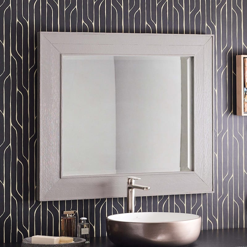 Vintner's Reclaimed Wood Rectangular Wall Mirror - 29 x 33 x 1.5 - Grigio