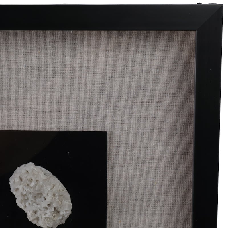 Crystal Wood Frame Canvas Art Vertical Wall Decor - 47" White