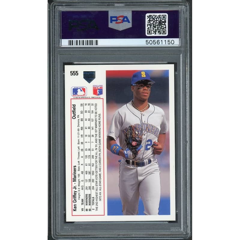 Ken Griffey Jr 1991 Upper Deck Baseball Card #555 Graded PSA 10 GEM MINT - 8'6" x 11'6"