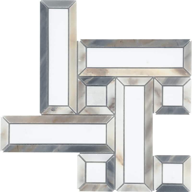 Daltile Gamma 2" Natural Stone Basketweave Wall and Floor Mosaic Tile (Set of 10)